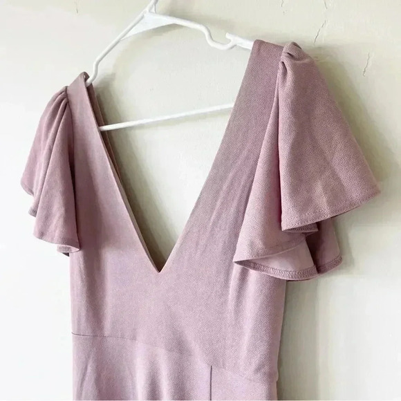 Birdy Grey Hannah Bridesmaid Dress with Slit in Crepe Dark Mauve S NWT - Picture 6 of 9